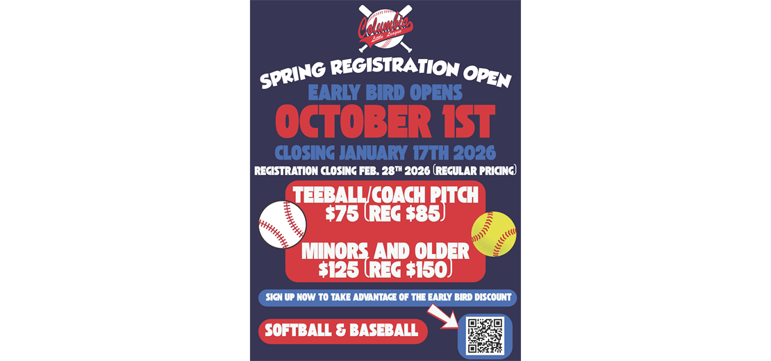 2026 Spring Season Registration - Now Open!