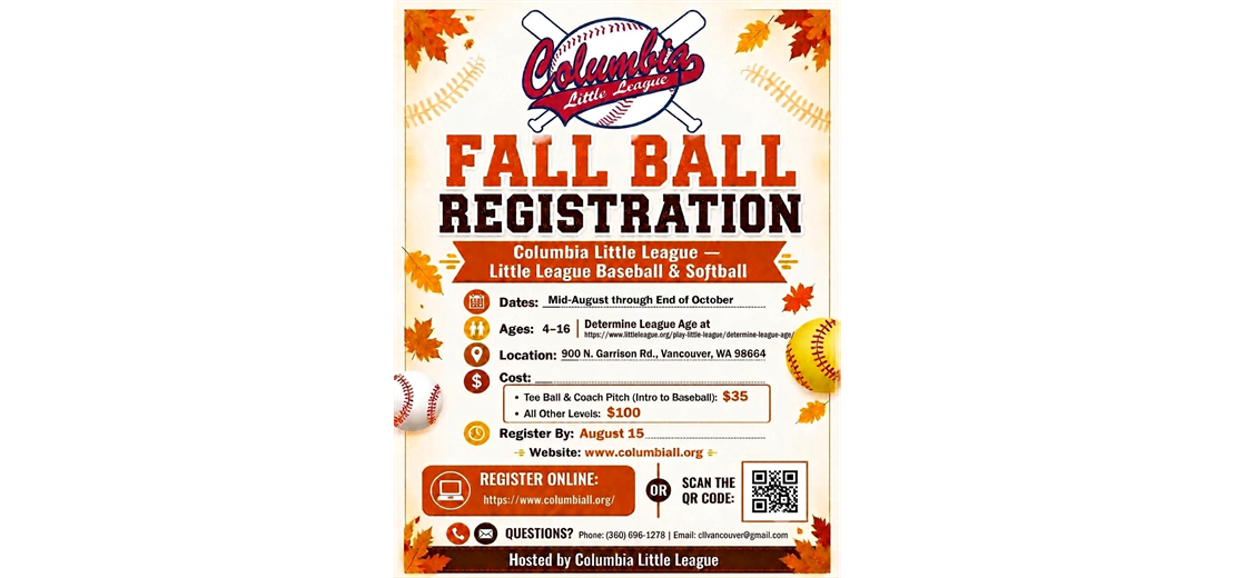 Fall Ball Registration Now Open
